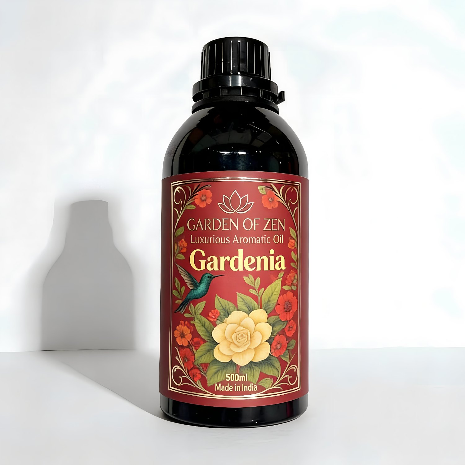 Gardenia aromatic oil bottle (500ml) on white