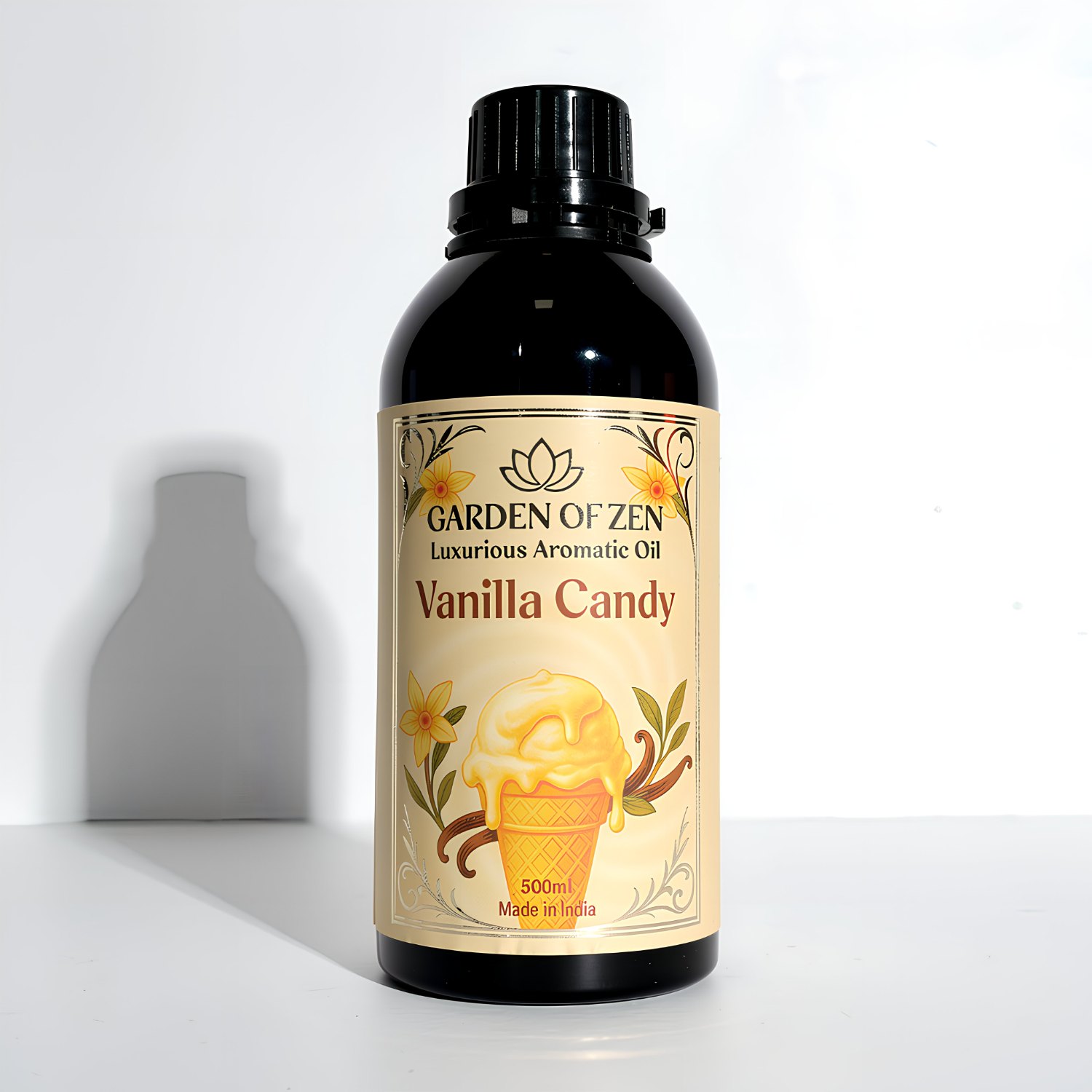 Vanilla Candy aromatic oil bottle (500ml) on white
